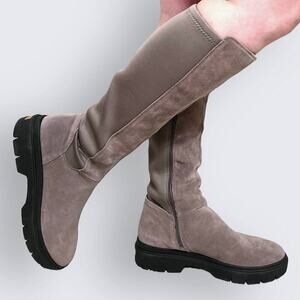 Dr Scholls NEW Womens 6.5 Crush It Tall Riding Boots Leather Flex Calf Lug Sole